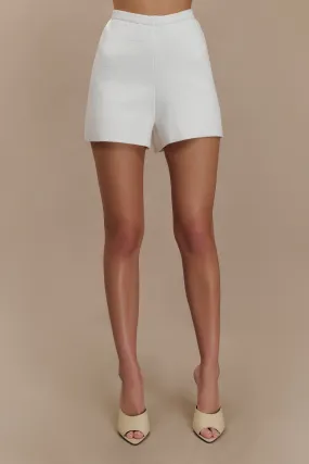 Chilly Weather Comfort Malika Knit Shorts - White
