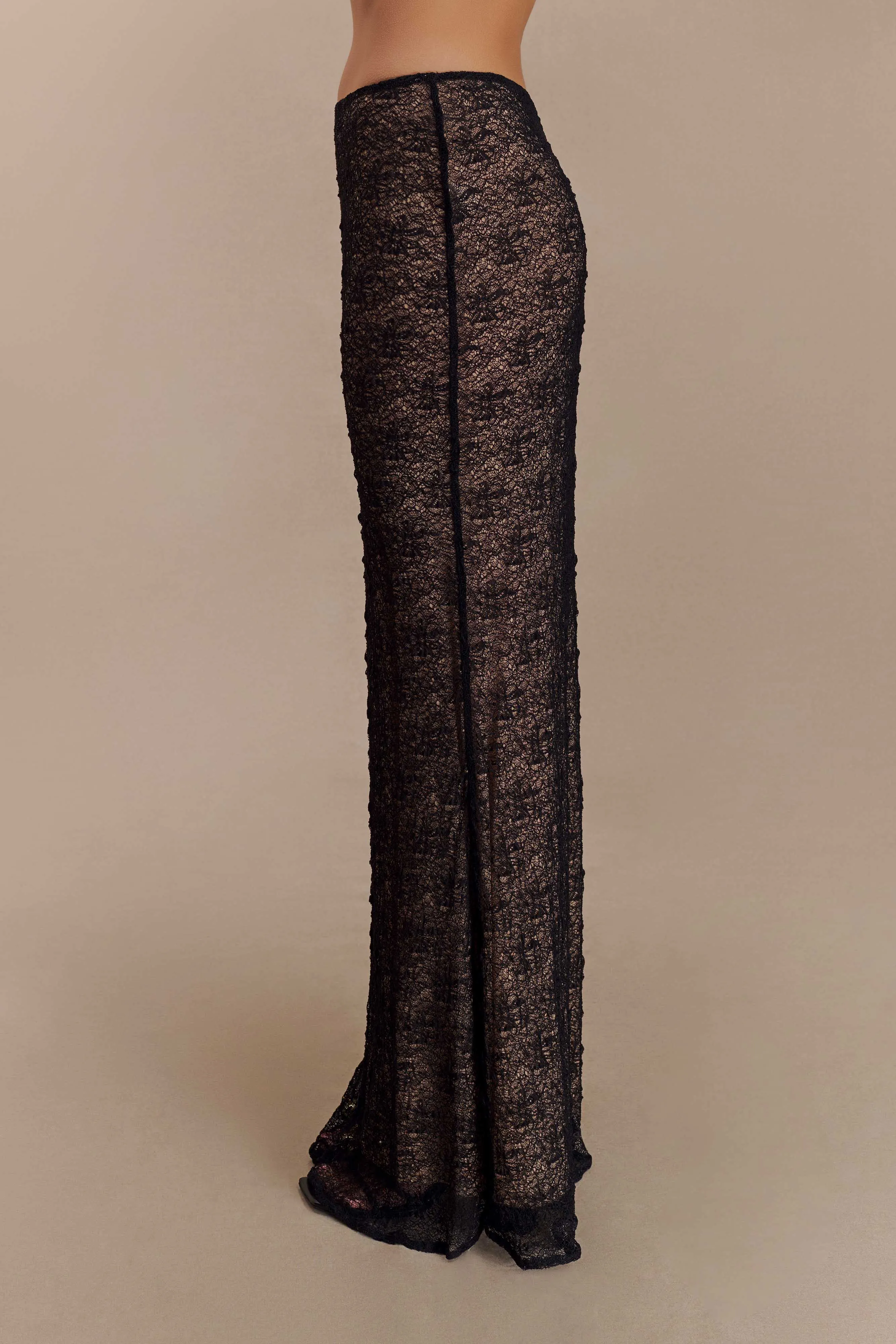 All Time Use Robyn Sheer Lace Maxi Skirt - Black