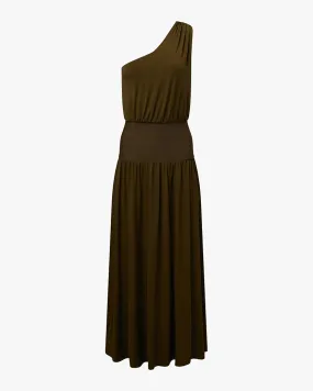 Trendy Cut One Shoulder Maxi Dress