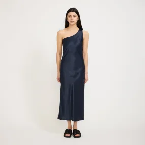 Trendy Design One Strap Dydine Dress Blue Black