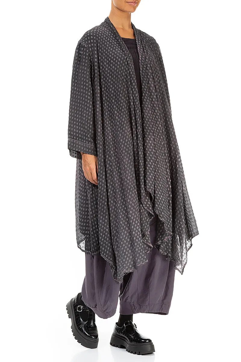 Cozy Comfort Stain Resistant Open Textured Purple Silk Rayon Jacket