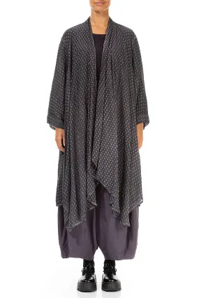 MultiPocketStyle Two Tone Design Open Textured Purple Silk Rayon Jacket