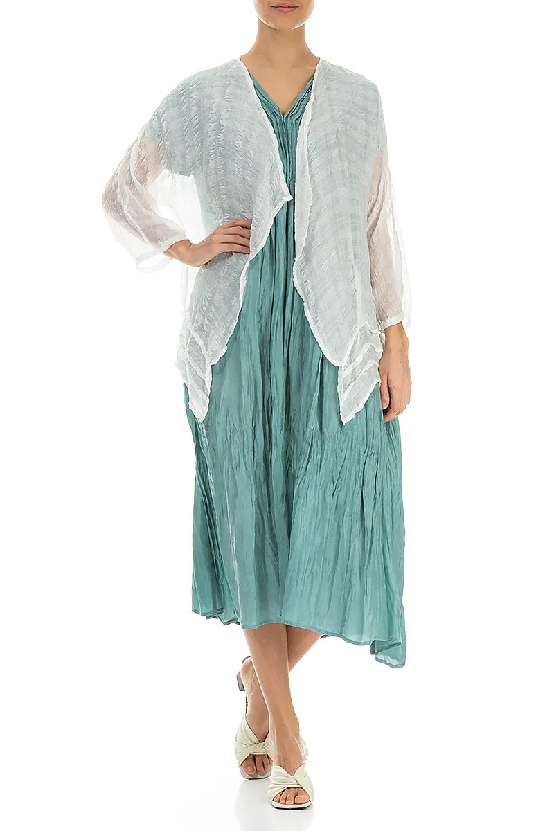 Flexible Insulation Eco Friendly Dyed Fabric Open White Textured Silk Jacket