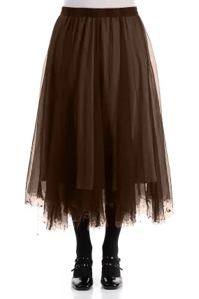 Pull On Style Outfit Moodset Flowy Aged Copper Silk Chiffon Skirt