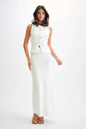 QuickDry Texture Mackie Boucle Longline Vest - White