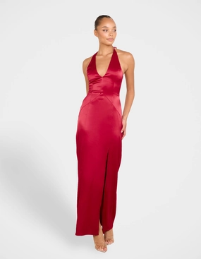 Orla V-neck Halter Gown Magnetic-Closure Non-Pilling