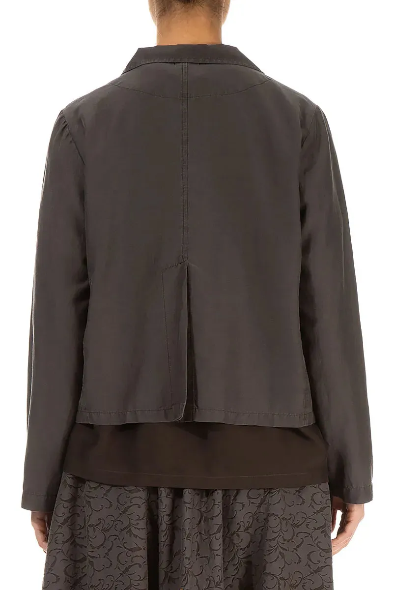 Weekend Ready Look Ornamented Forest Brown Silk Cotton Jacket