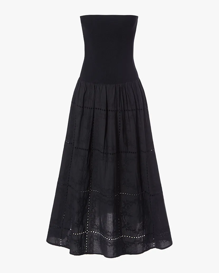 Tear-resistant Soft Composition Ribbed Cotton Midi Dress