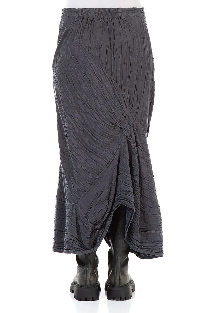 Ruched Crinkled Violet Silk Skirt Everyday Comfort