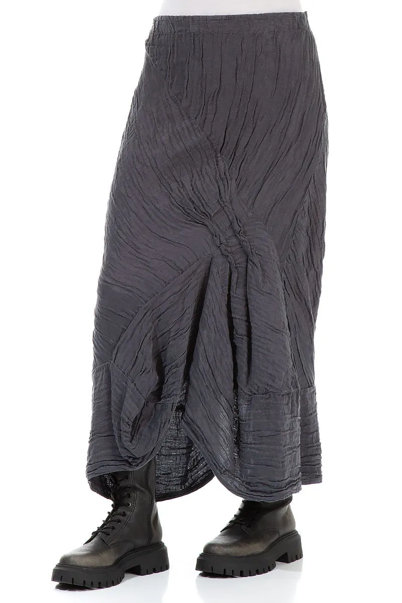 Ruched Crinkled Violet Silk Skirt casual finish Athleisure Inspired
