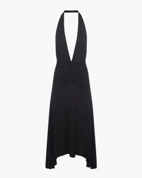 Elegant Finish Work Friendly Halter Midi Dress