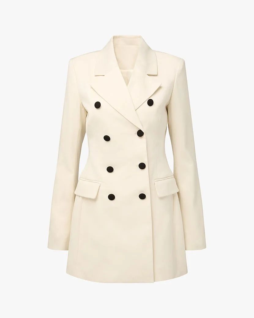 Peplum Blazer Mini Dress Draped Silhouette Casual and Smart