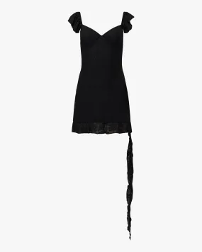 Asymmetrical Lace Mini Dress Vintage-Inspired Smart Piece