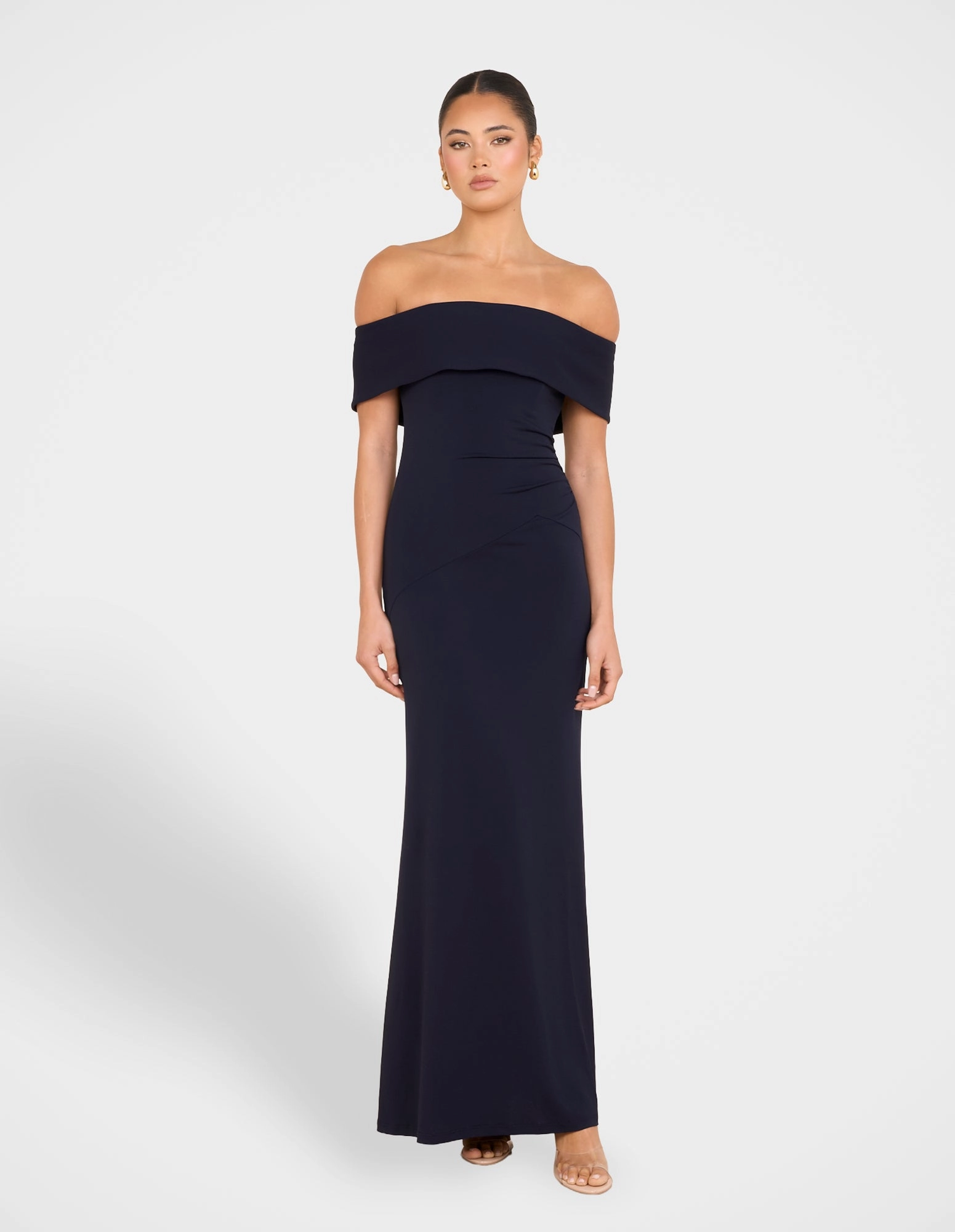 Refined touch Barb Off Shoulder Gown