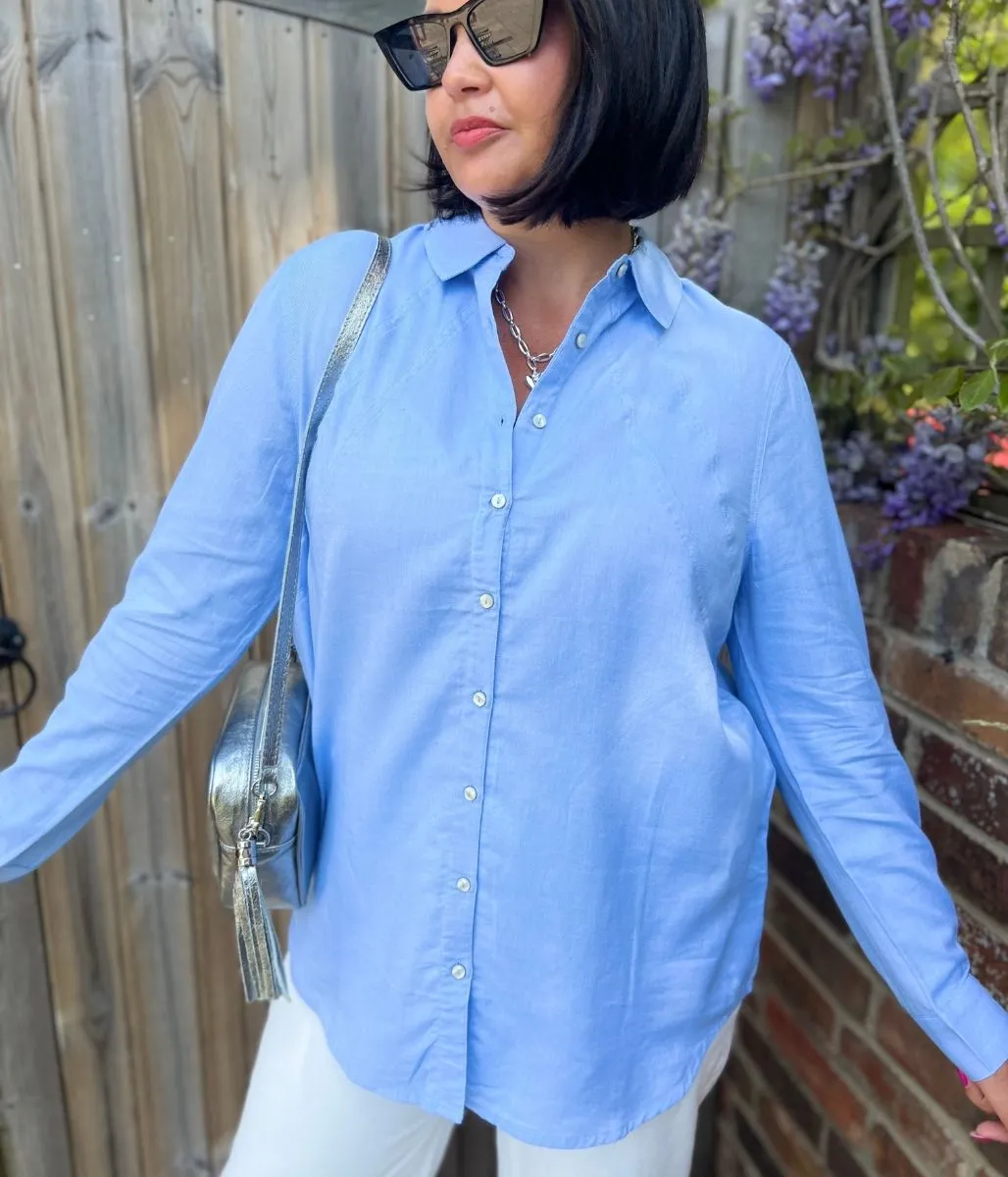 Blue Chambray Shirt Cyber Glow