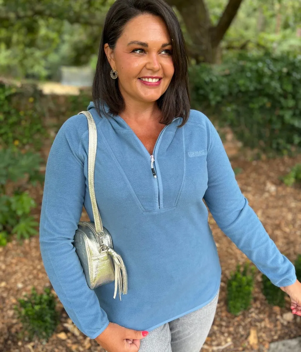 Minimal Mood ConvertibleStyle Blue Warriewood Hooded 1/4 Zip Fleece