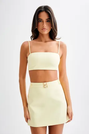 Formal Wear Perry Suiting Crop Top - Pastel Lemon