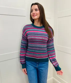Winter Style Must-Have Pink Fairisle Pattern Jumper