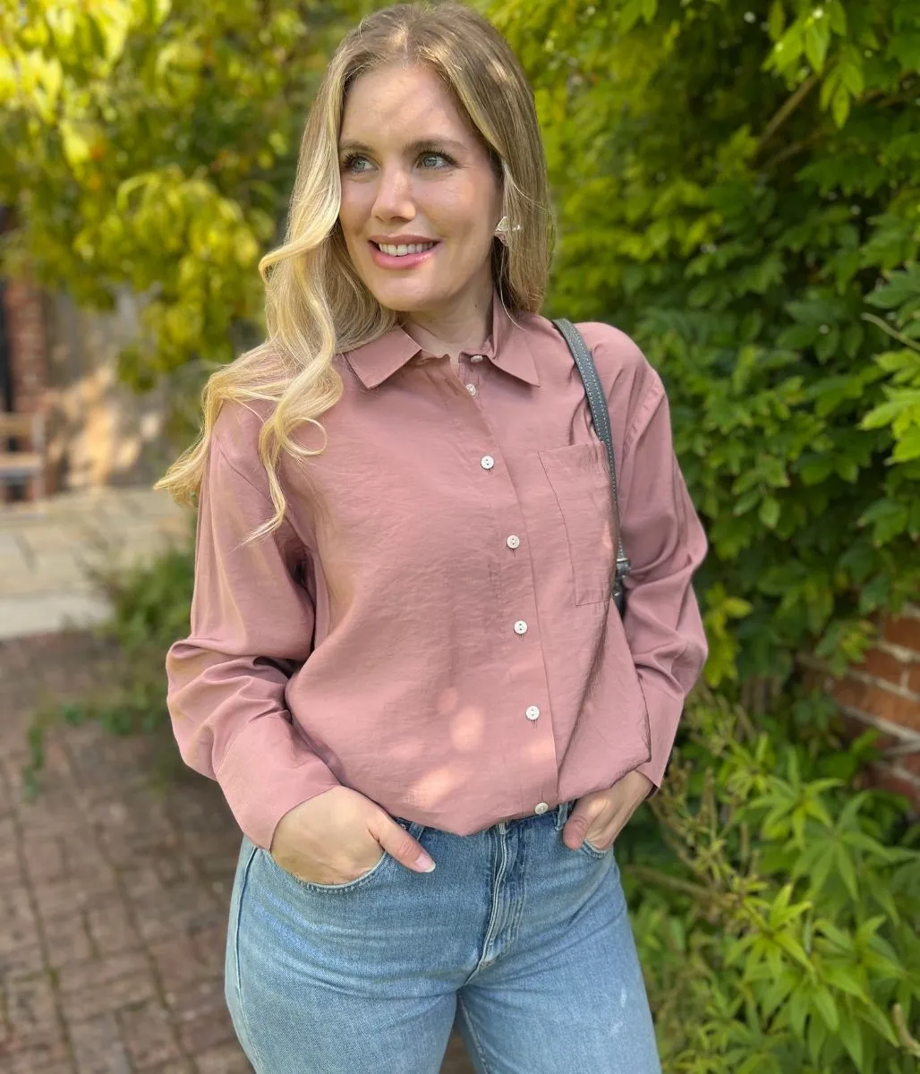 Pink Modal Relaxed Shirt Effortless Design