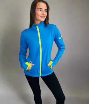 Matte Fit DoubleStitchedEdges Blue & Yellow Lightweight Softshell Jacket