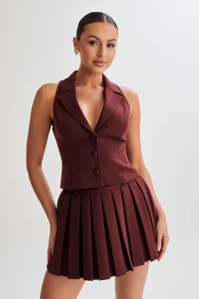 Hot Weather ZeroWaste Construction Mura Suiting Vest - Plum