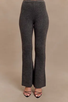 Shyann Straight Leg Knit Pant - Charcoal Marle Rubberized grip