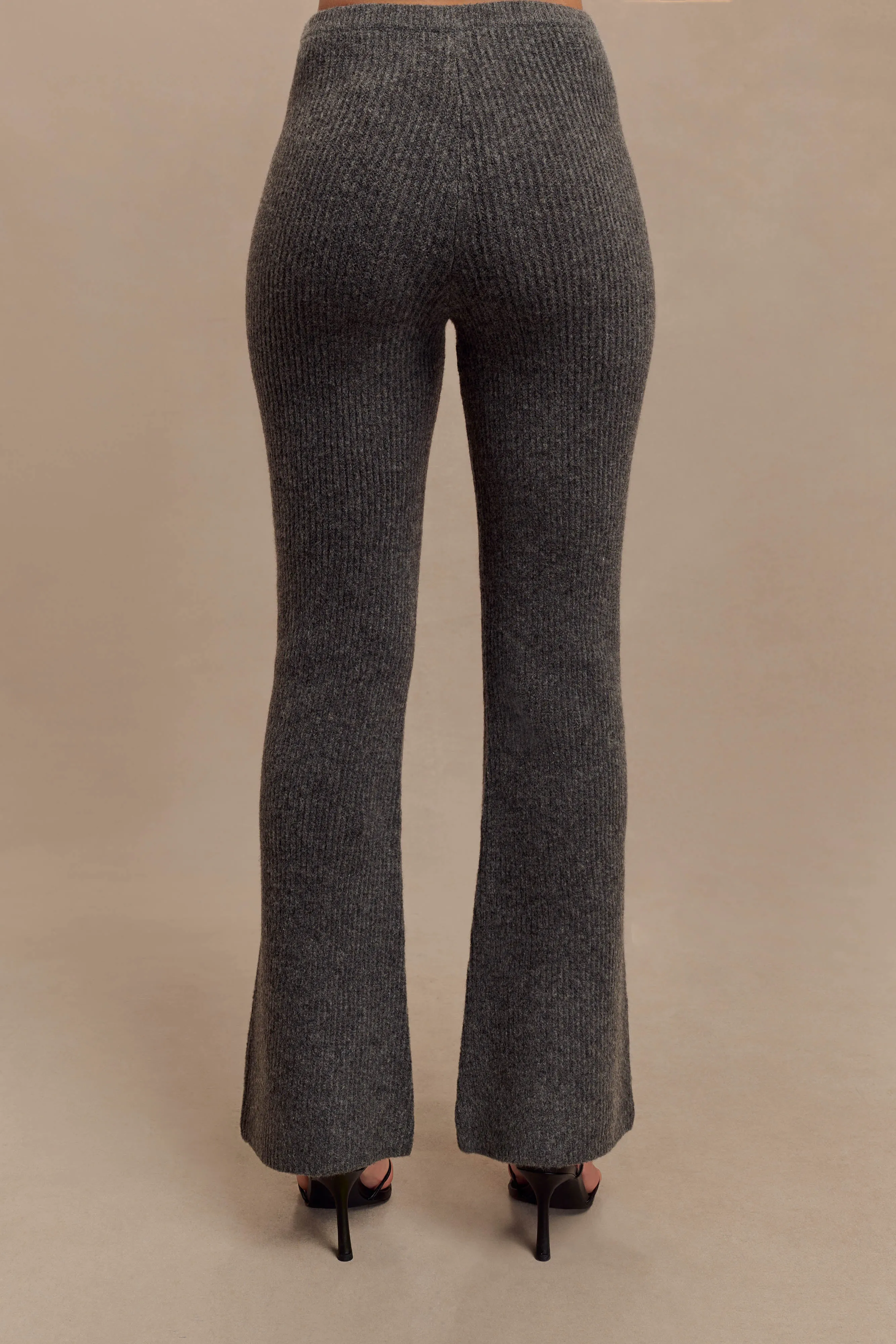 Comfort Style Weekend Ready Shyann Straight Leg Knit Pant - Charcoal Marle