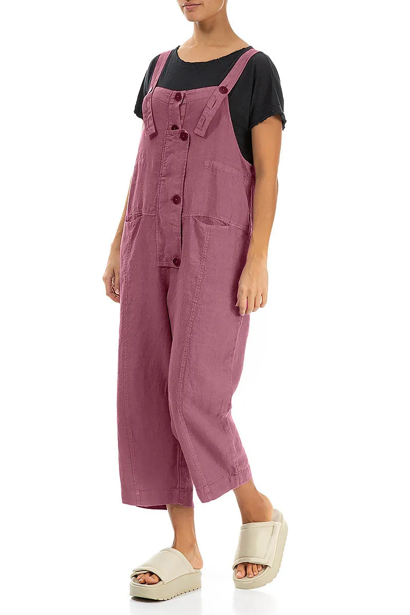 Dressy look Strappy Mauve Taupe Linen Jumpsuit