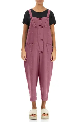 Comfy Texture All Use Strappy Mauve Taupe Linen Jumpsuit