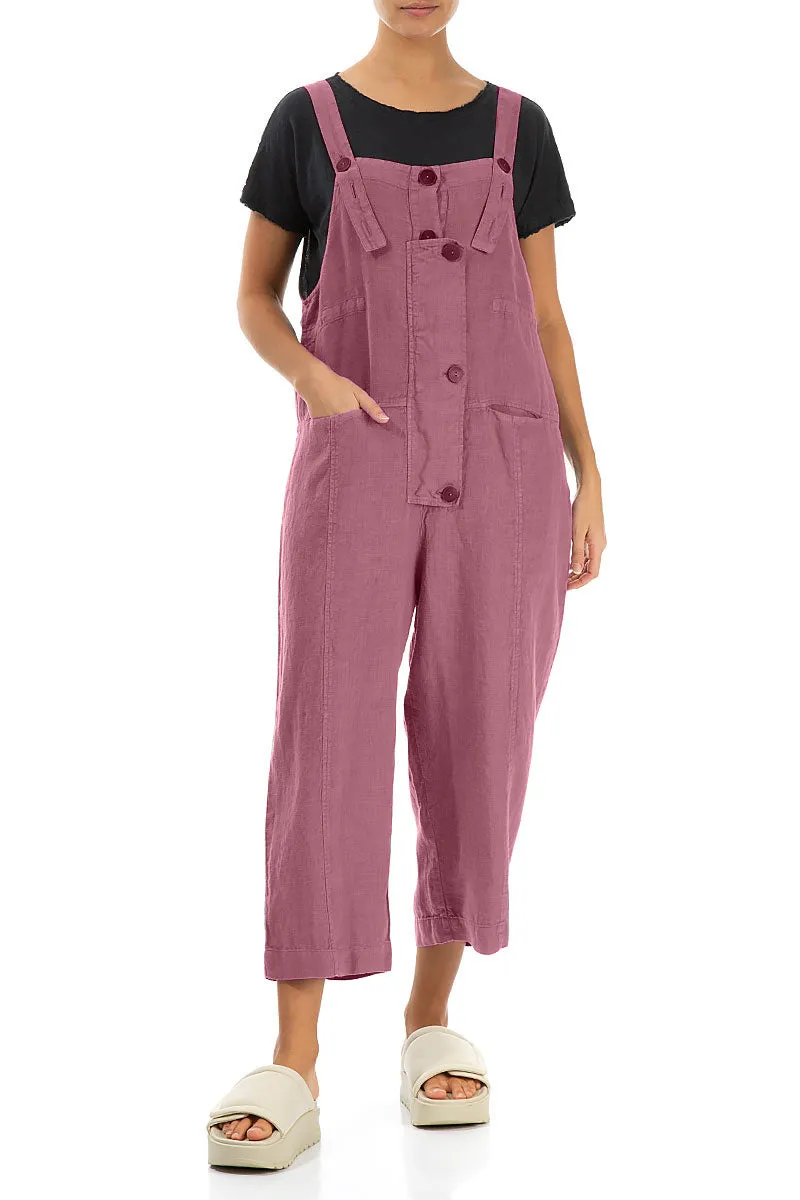 Strappy Mauve Taupe Linen Jumpsuit Travel Fit Cozy Essentials