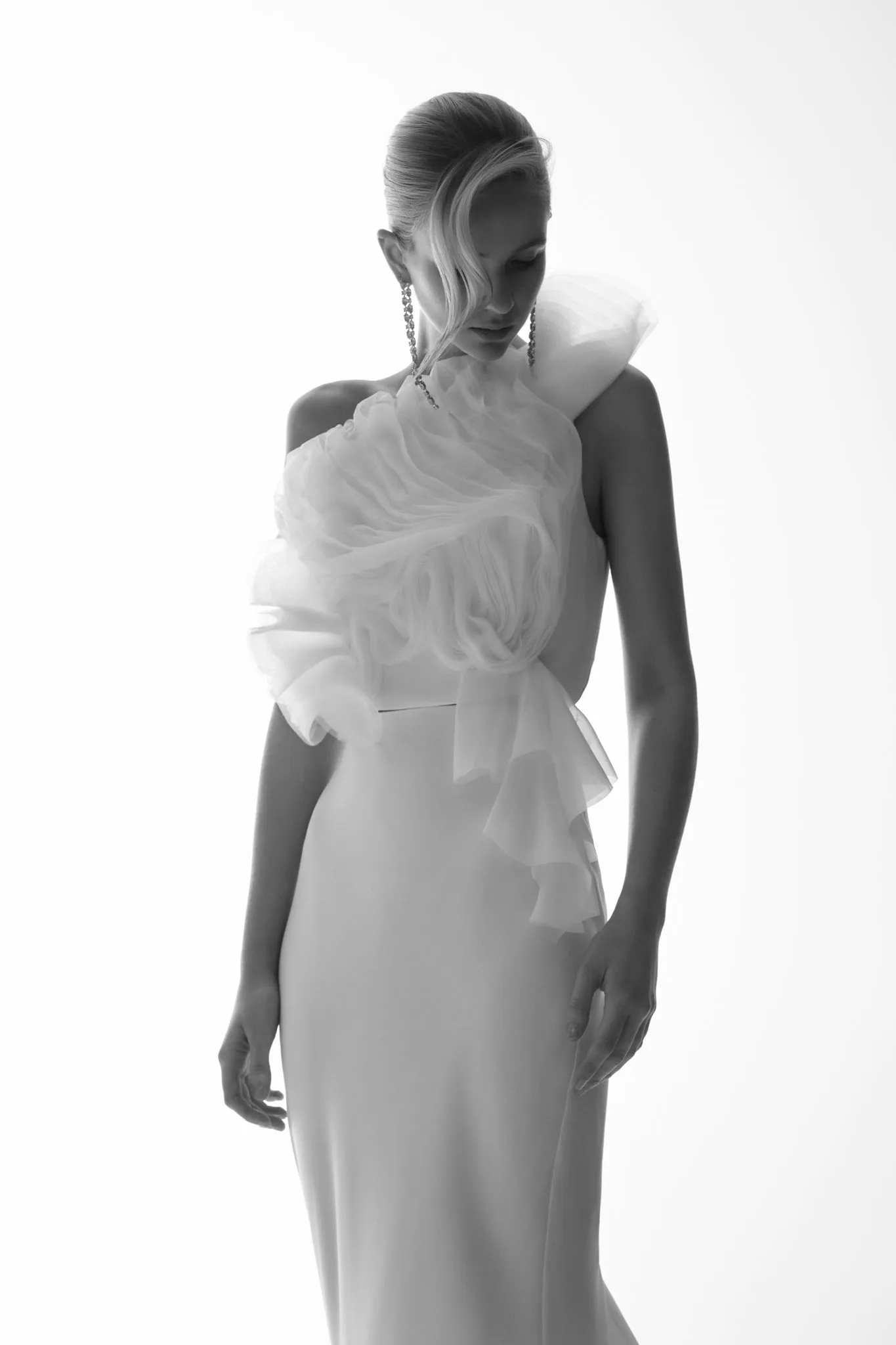 Sena Bridal Top - White Elegant Blouse Quick Dry Material