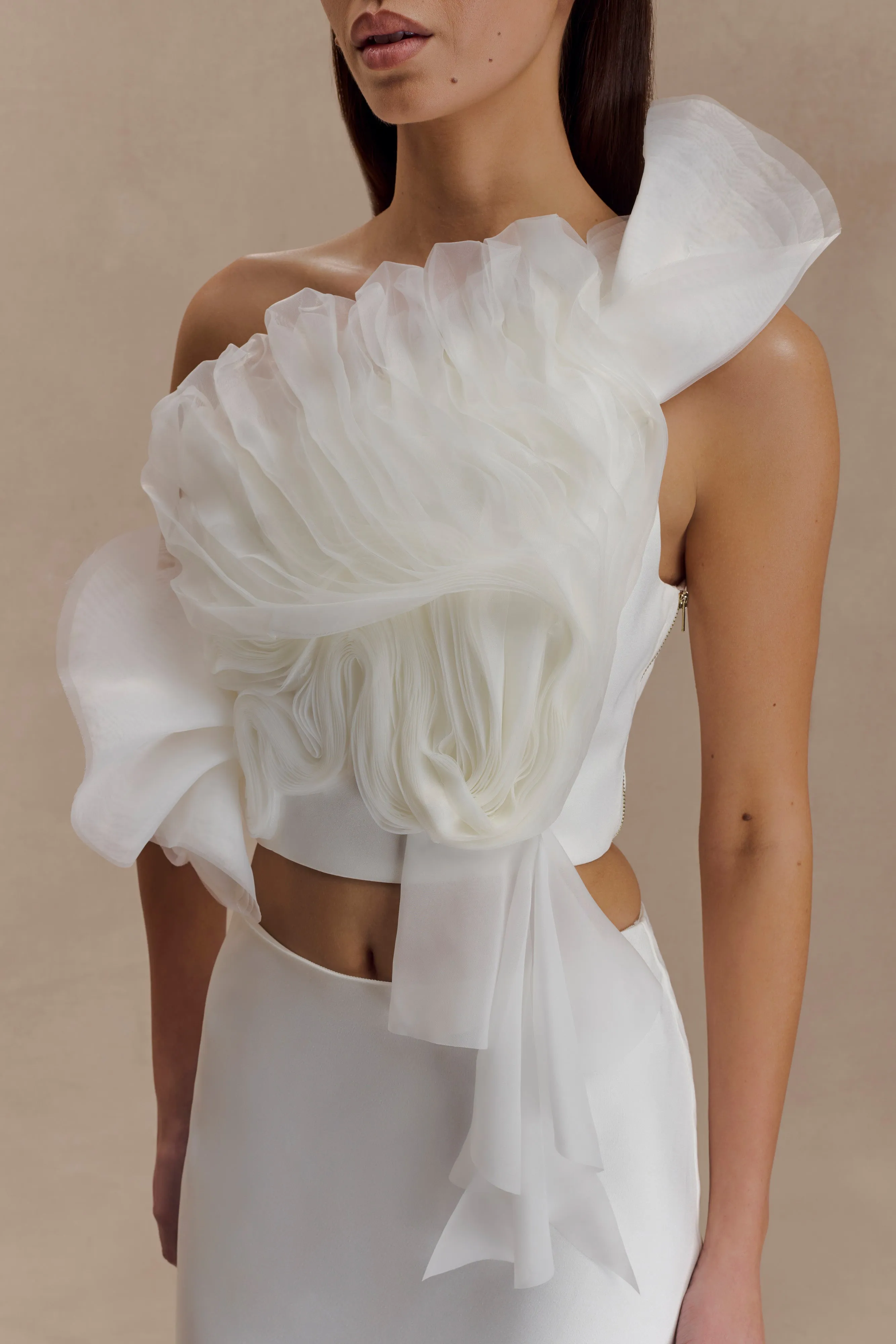 Reverseble Design Sena Bridal Top - White