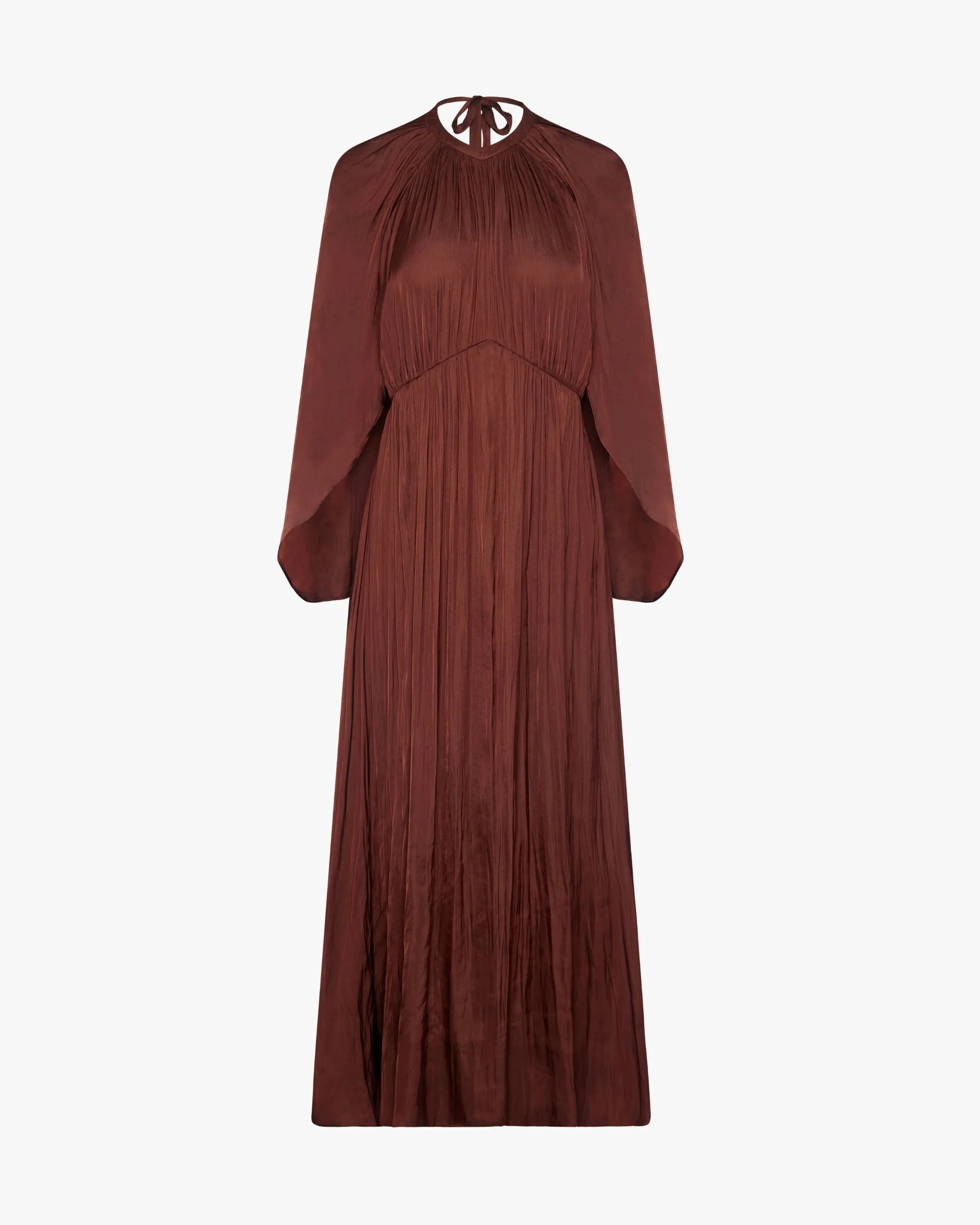 Halter Cape Midi Dress Feminine Look
