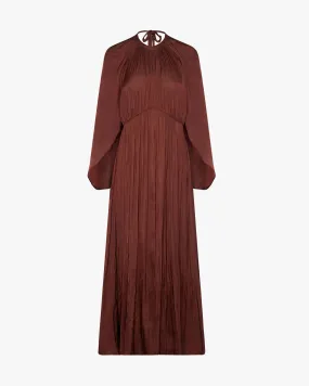 Halter Cape Midi Dress Feminine Look