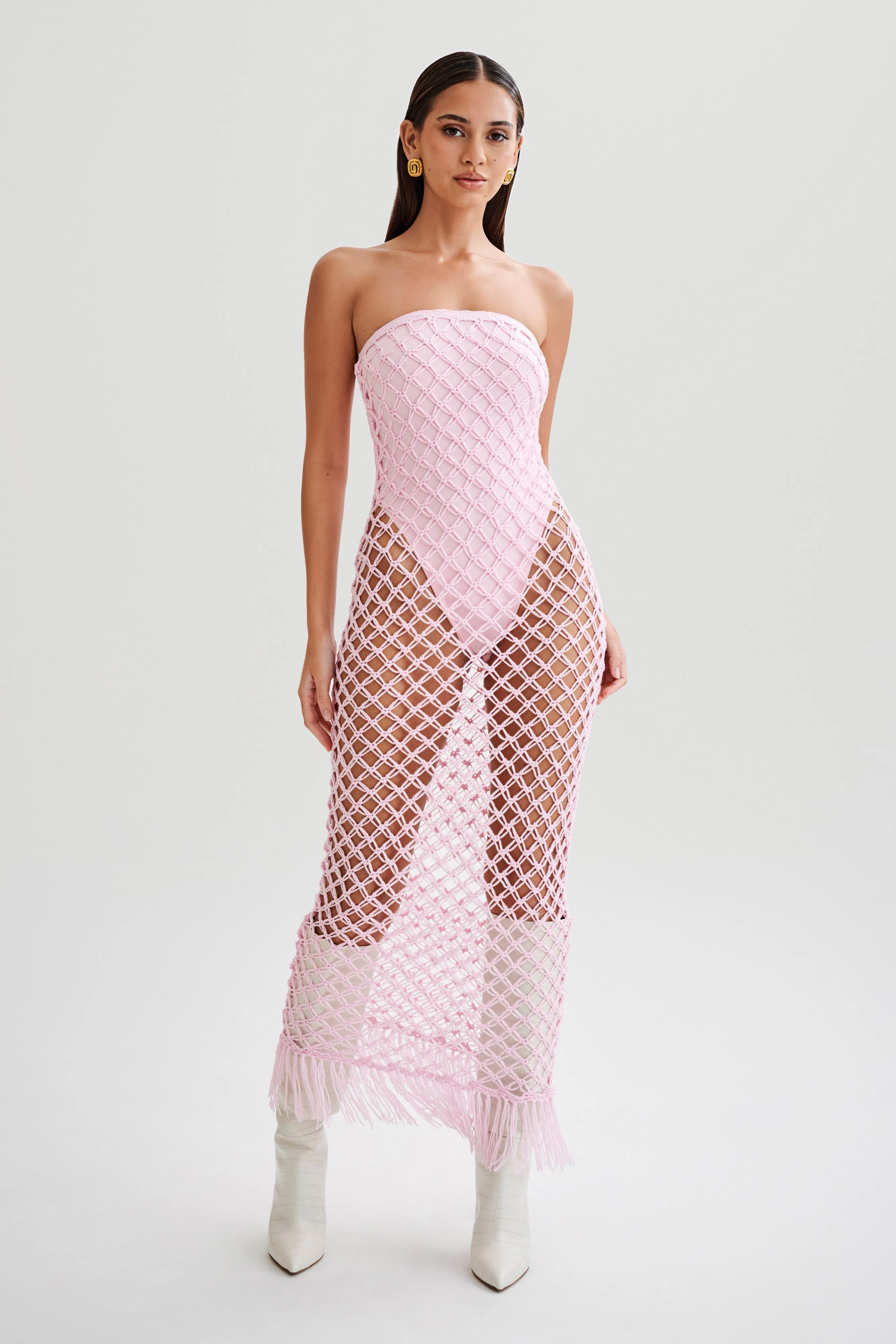 Prudence Knit Midi Dress - Candy Pink Wide Hemline Stylish Touch