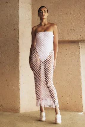 Prudence Knit Midi Dress - Candy Pink Blue Sky