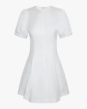 Hidden Zipper Puff Sleeve Peplum Mini Dress