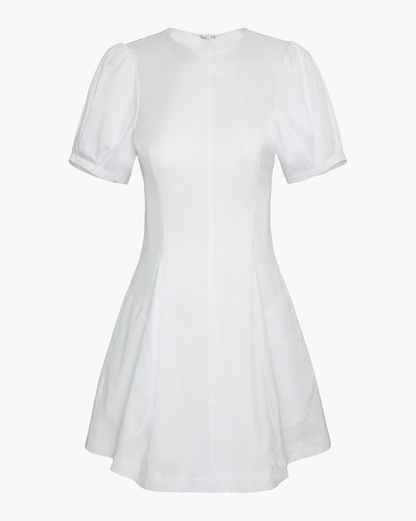 Hidden Zipper Puff Sleeve Peplum Mini Dress