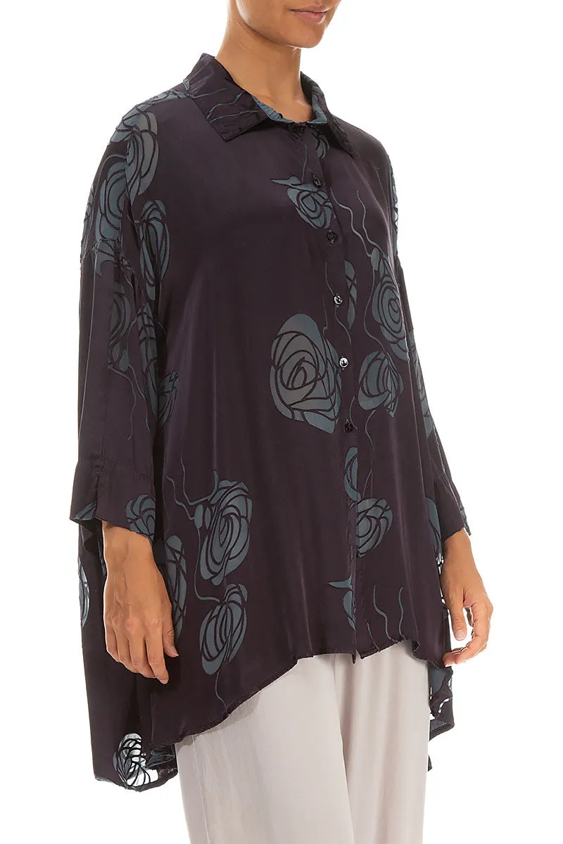 Loose Roses Steel Silk Shirt Wrinkle Resistant Lightweight Layers