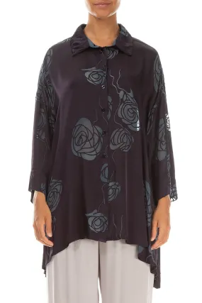 Loose Roses Steel Silk Shirt Wrinkle Resistant Mix-And-Match