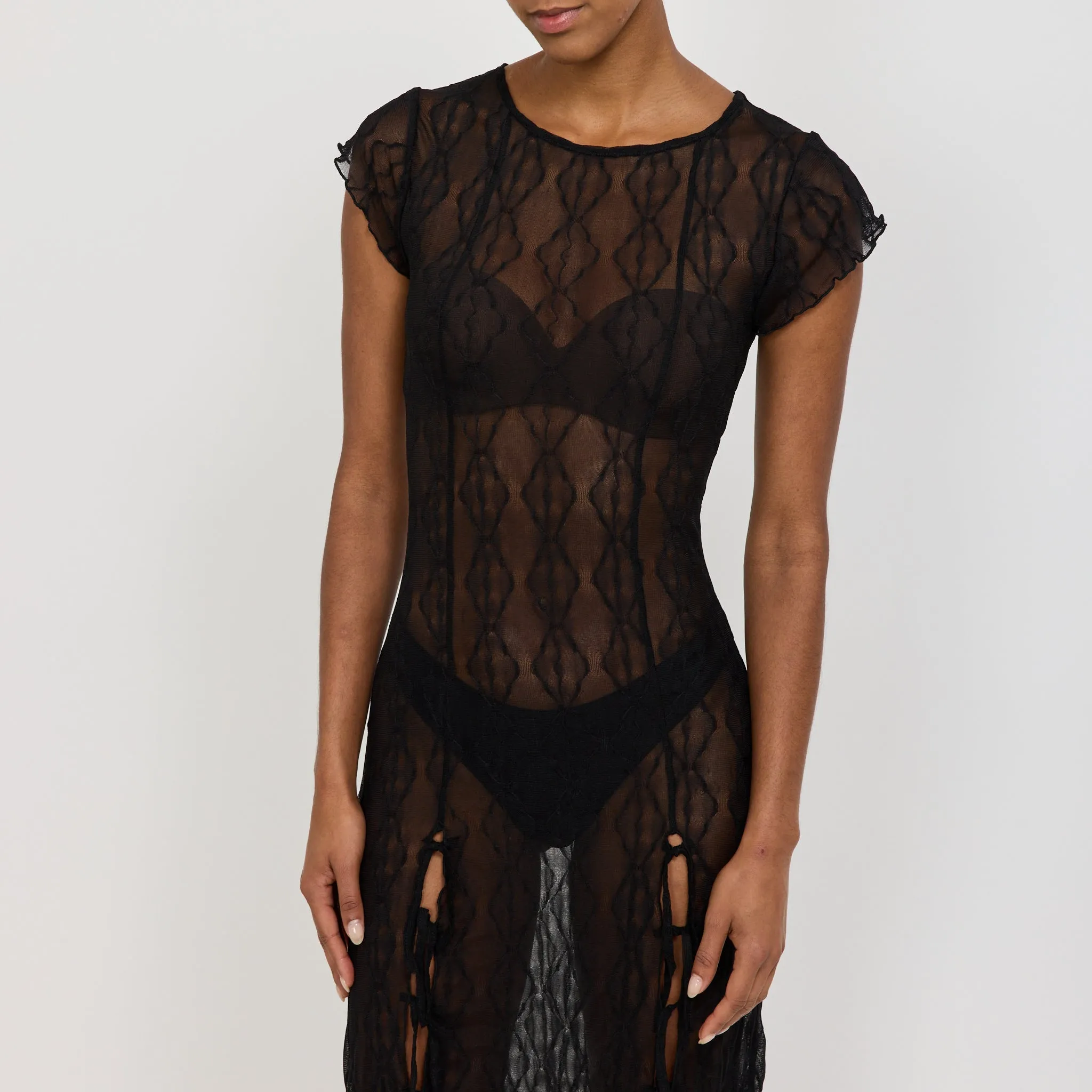 Stylish Silhouette Boxy-Style Mariposa Lace Midi Dress Night
