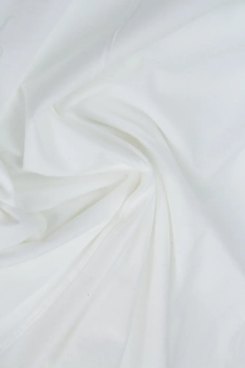 Chilly Weather Comfort Pockets White Silk Bamboo Trousers