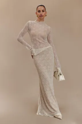 LightweightInsulation Slim wear Robyn Sheer Lace Maxi Skirt - Ivory