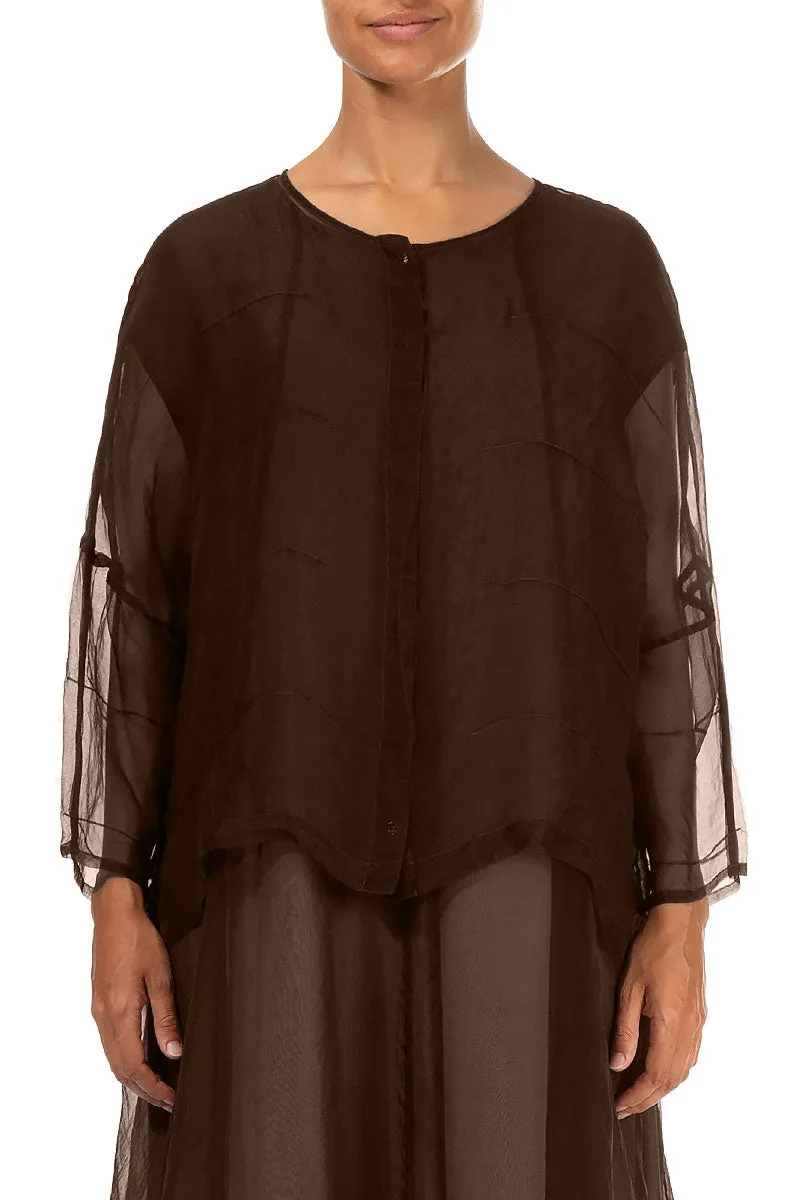 Fit For Travel Detailed Aged Copper Silk Chiffon Jacket