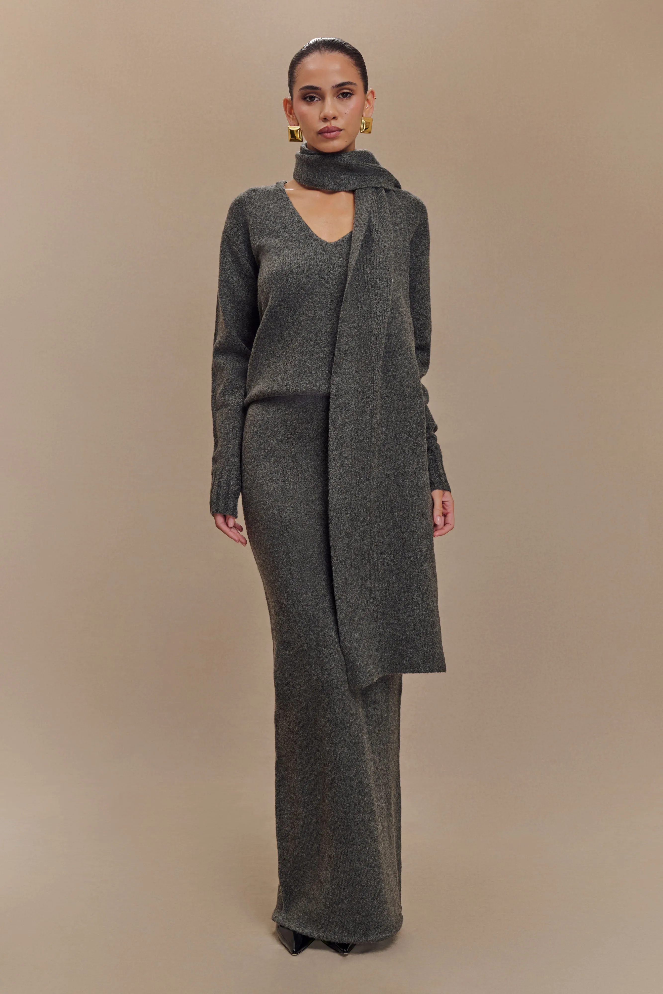 Elise Knit Maxi Skirt - Charcoal Marle NonIrritatingStitching