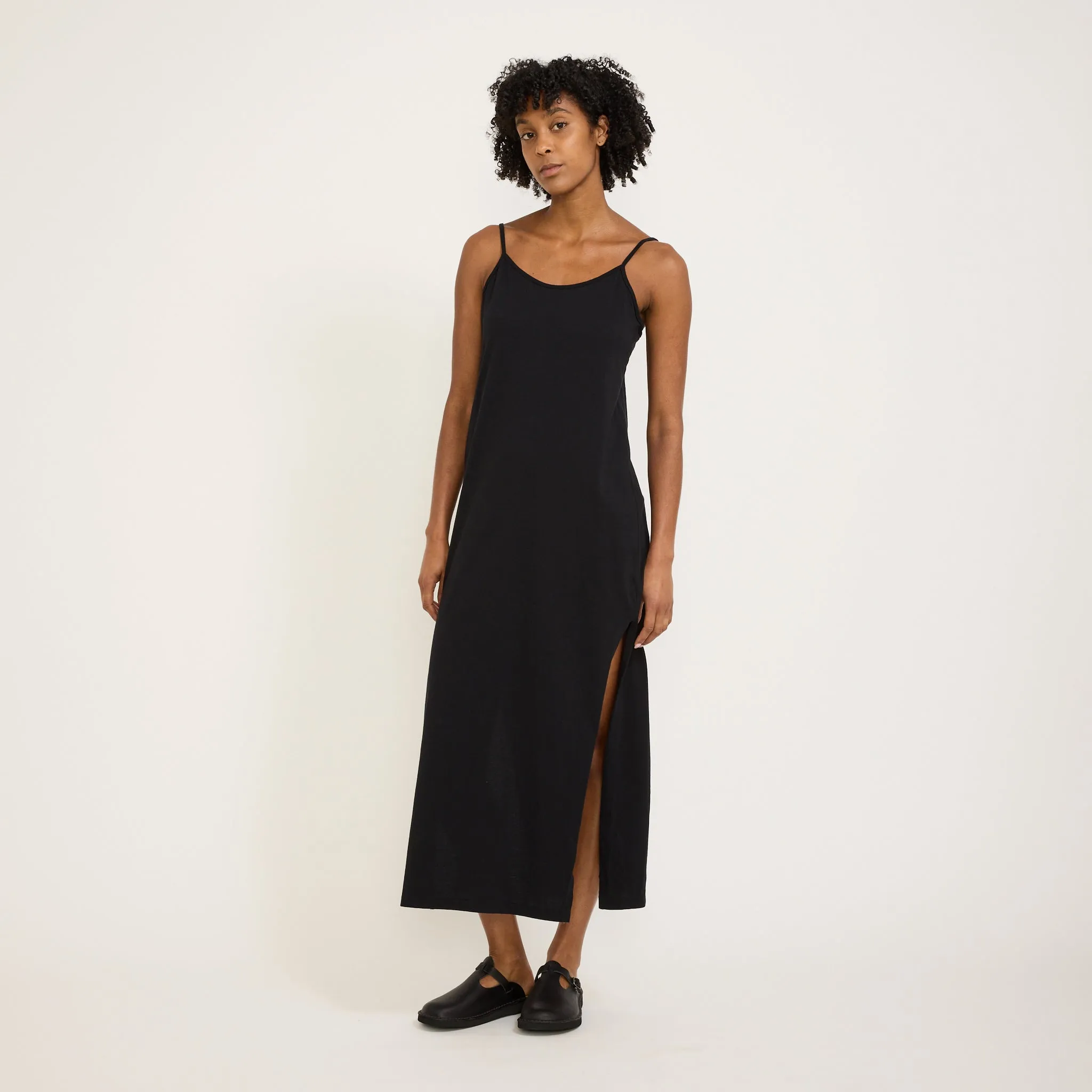 Classic Mood Street Mood Slip Boxy Longerline Tank Dress Black