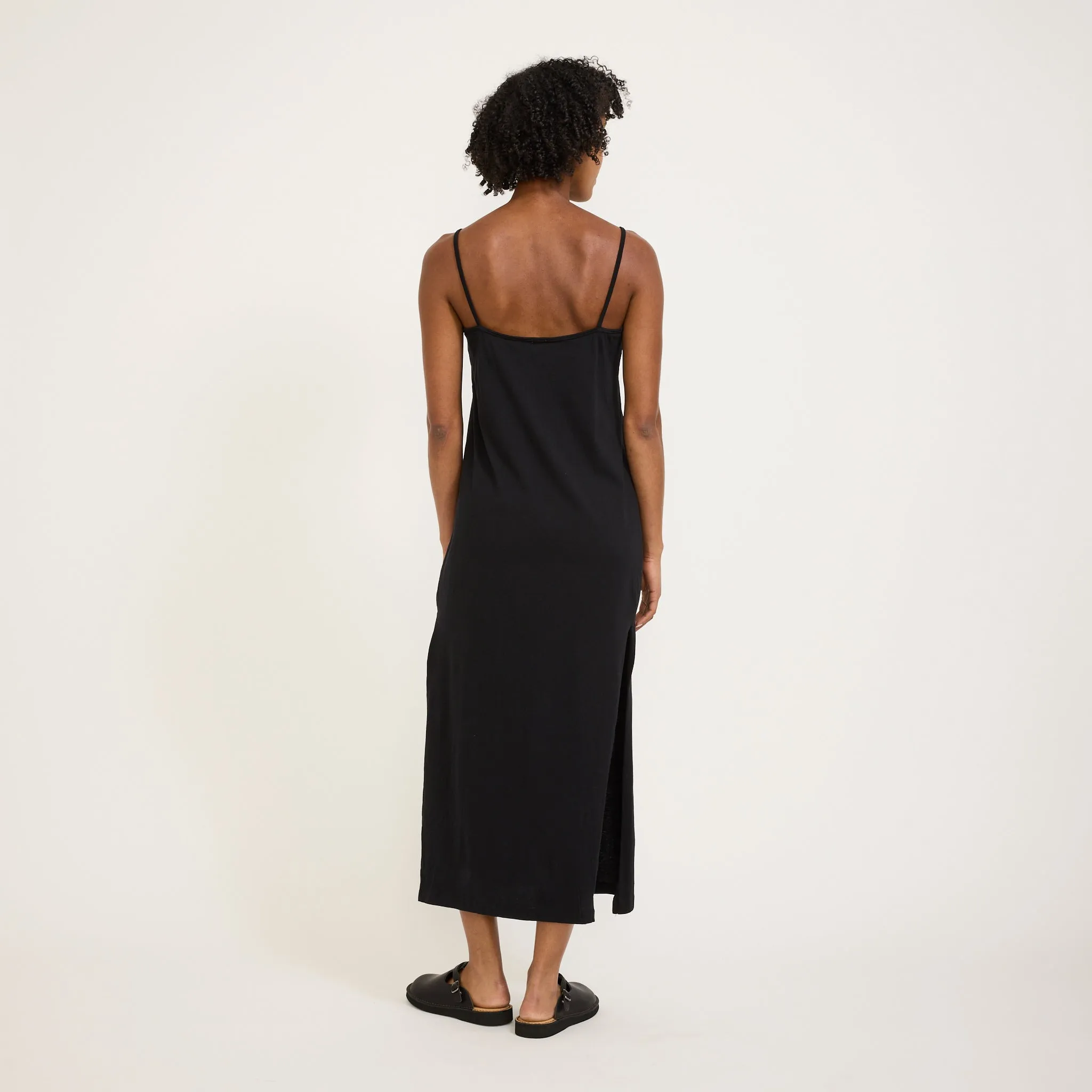 Slip Boxy Longerline Tank Dress Black Vintage Style