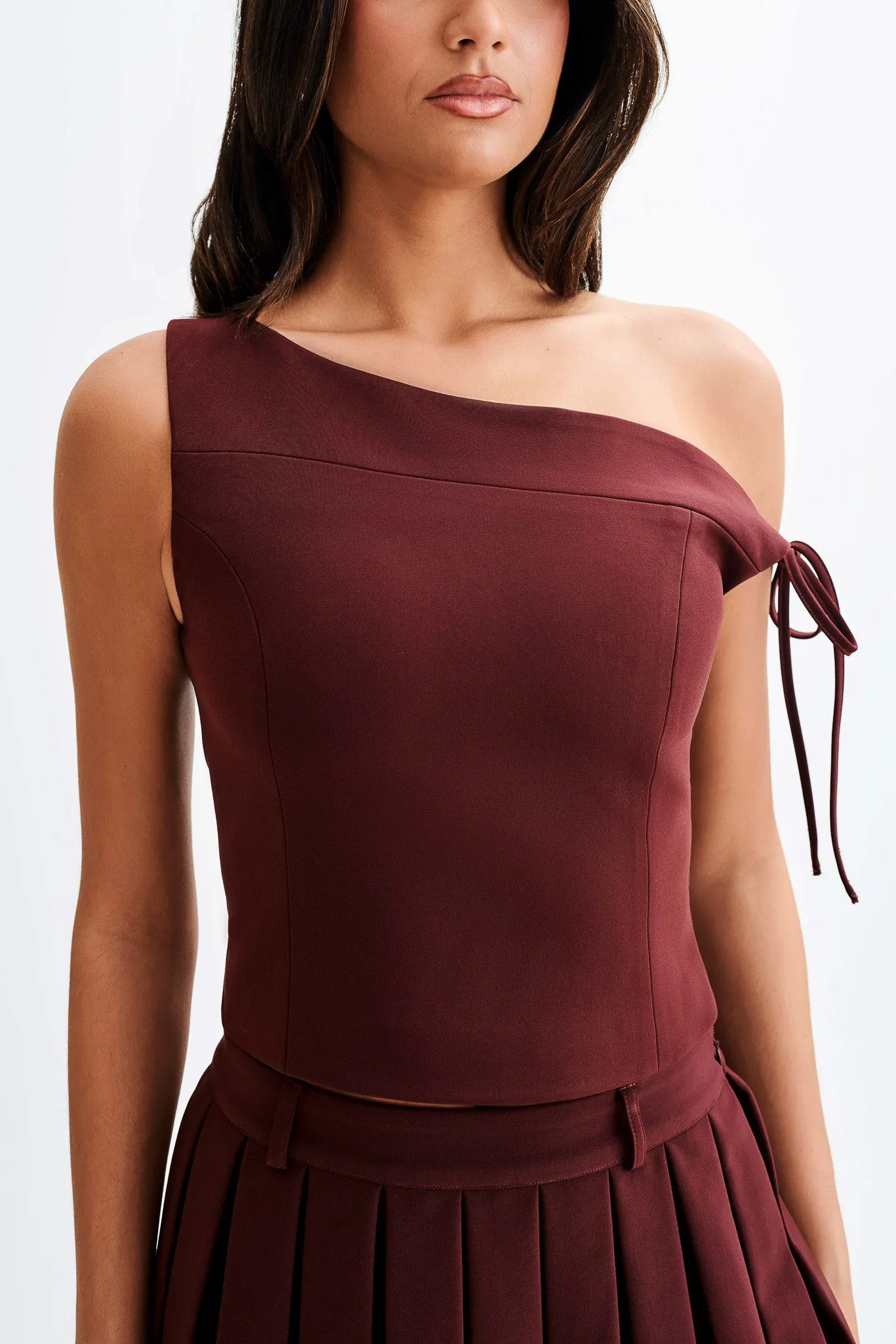 Ramsey Suiting Off Shoulder Top - Plum MinimalistAesthetic