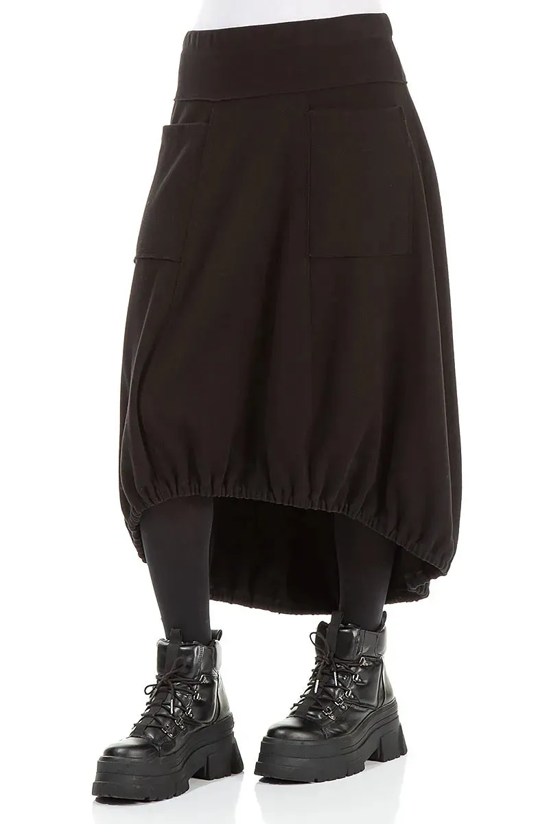 Longer Back Black Cotton Jersey Skirt Bold Mood Material Innovation
