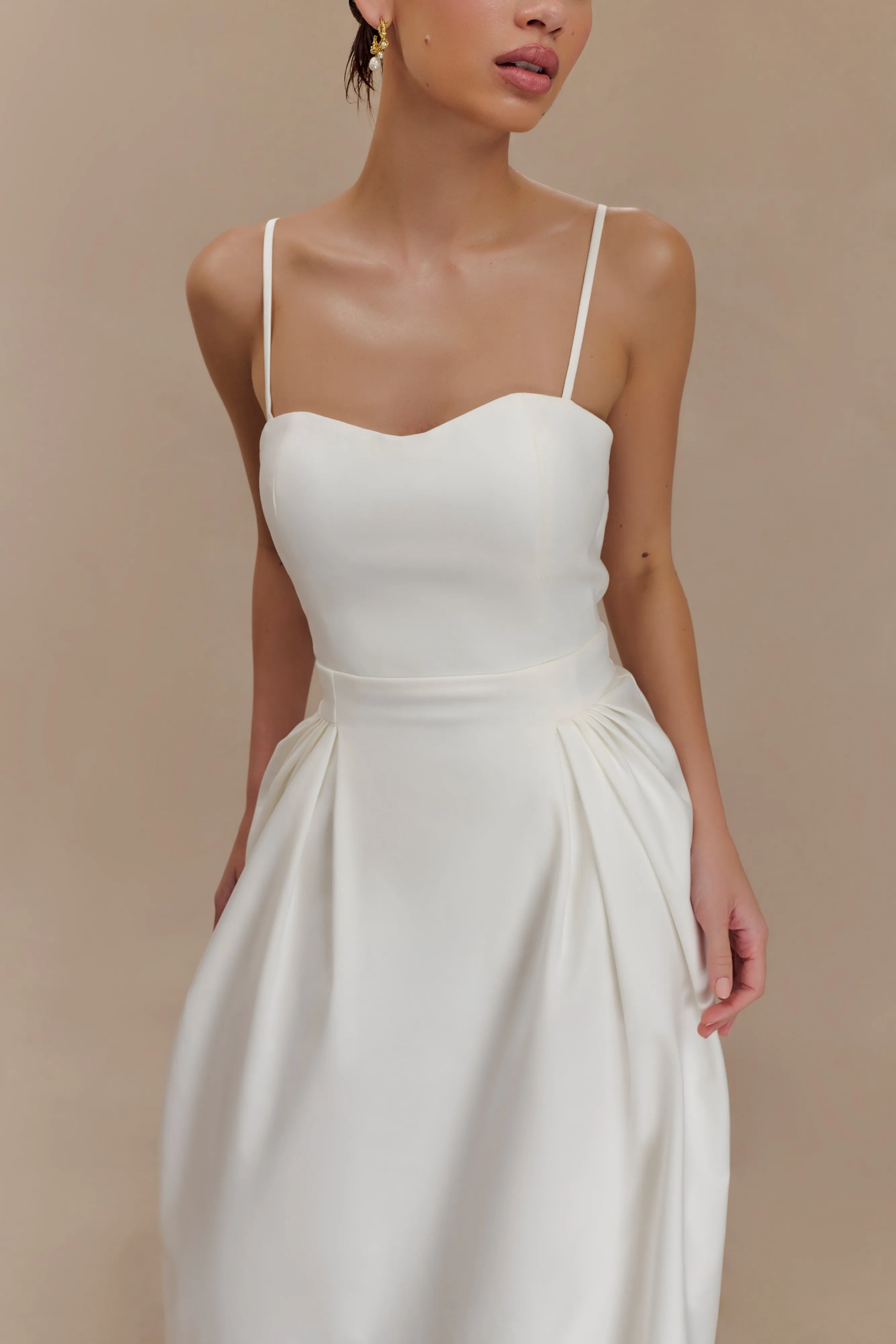 Calm Energy Rebecca Cotton Midi Dress - White